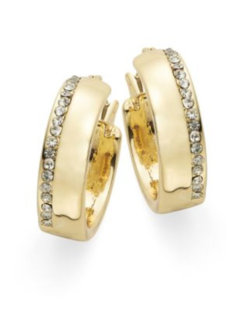 Lauren Ralph Lauren Rhinestone-Trimmed Hoop Earrings - GOLD