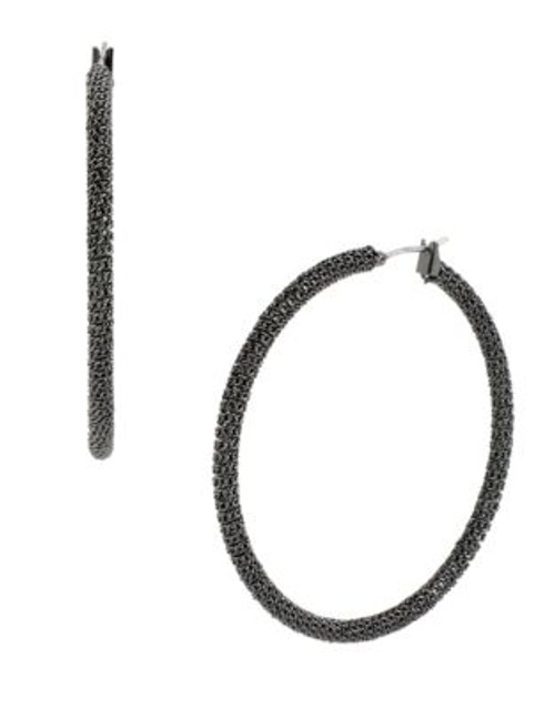 Diane Von Furstenberg Lava Knit Small Hoop Earrings - GREY