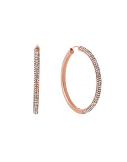 Michael Kors Park Avenue Glam Pave Hoop Earrings - ROSE GOLD