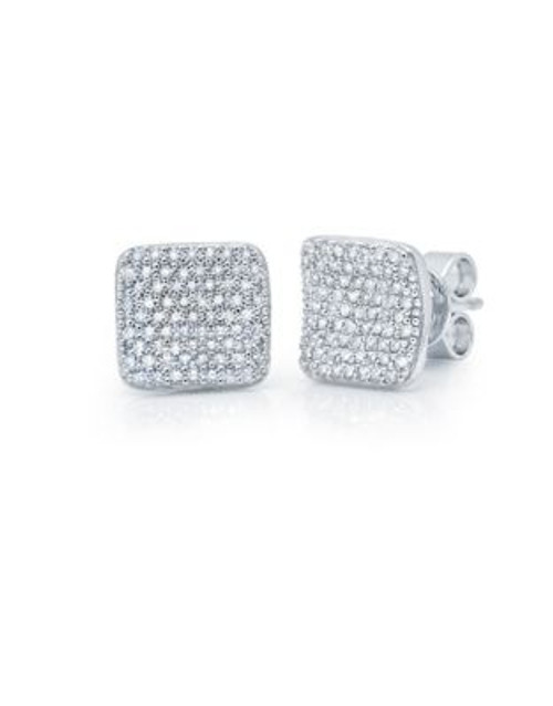 Crislu Simply Pave Square Earrings - SILVER