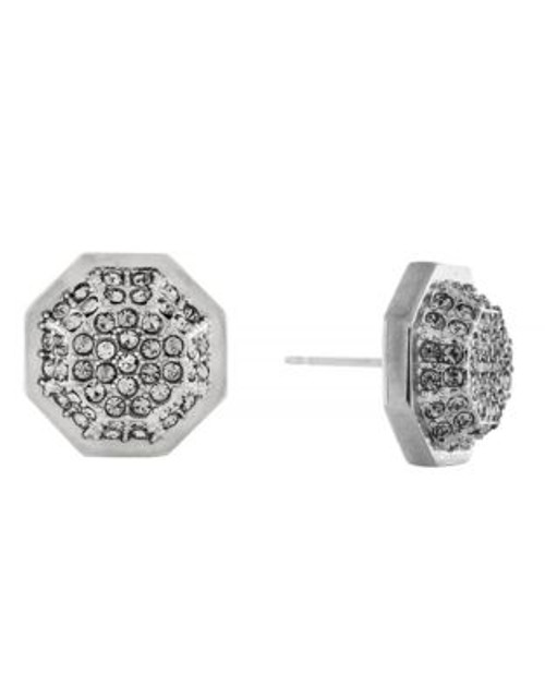Louise Et Cie Pave Octagon Post Earring - SILVER