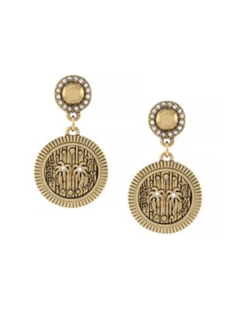 Bcbgeneration Palm Tree Coin Drop Earrings - GOLD