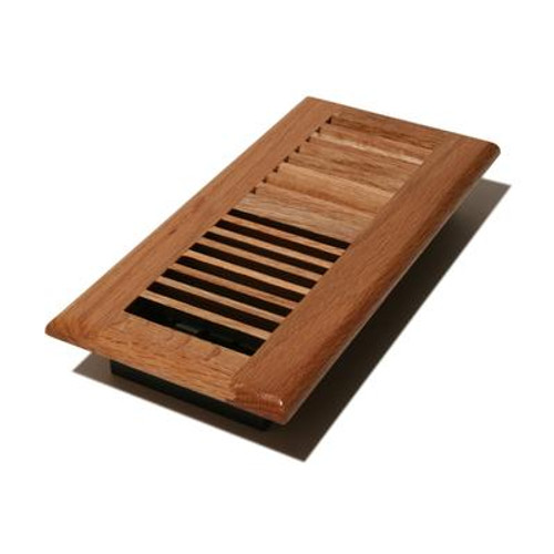 4 Inch x 10 inch Light Oak Louvered Floor Register