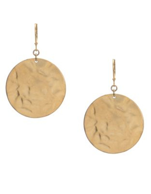 Kenneth Cole New York Gold Hammered Circle Drop Earring - GOLD
