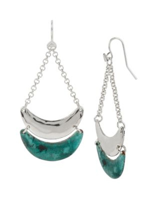 Robert Lee Morris Soho Thats A Wrap Patina Crescent Chandelier Earring - GREEN