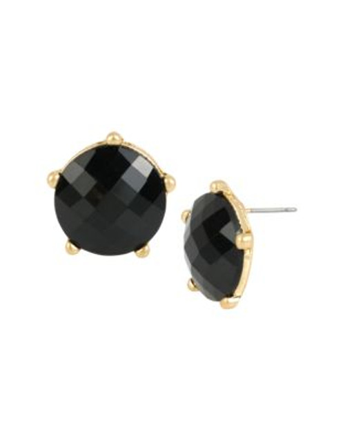 Kenneth Cole New York Jet Jewels Faceted Stone Button Stud Earring - JET
