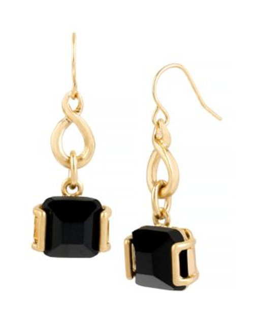 Kenneth Cole New York Jet Set Faceted Stone Drop Earrings - BLACK