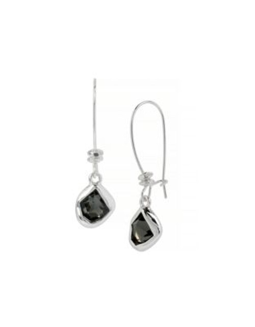 Robert Lee Morris Soho Faceted Stone Long Drop Earrings - BLACK