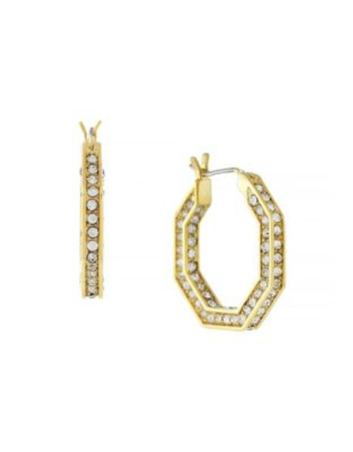 Louise Et Cie Pave Octagon Hoop Earrings - GOLD