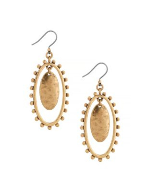 Lucky Brand Oval Frame Plate Earrings - GOLD