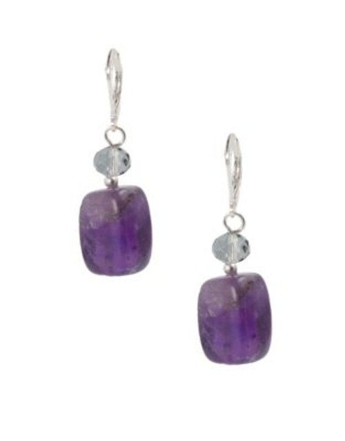 Jones New York Semi-Precious Drop Earrings - PURPLE