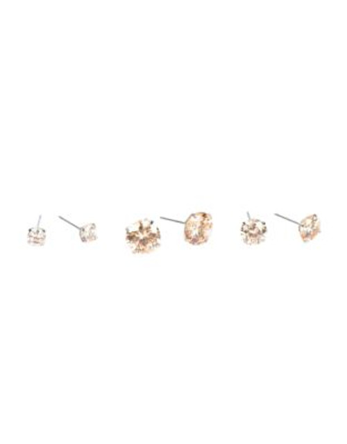 Cezanne Three-Pack Round Faceted Stud Earrings - TOPAZ