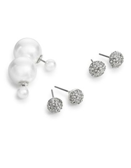 Cezanne Three-Pair Front-to-Back Stud Set - WHITE