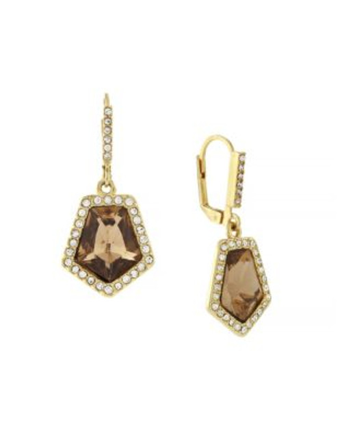 Vince Camuto Champagne and Pave Leverback Earrings - GOLD