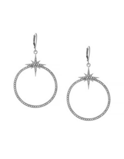 Vince Camuto Pave Star Frontal Hoop Earrings - SILVER