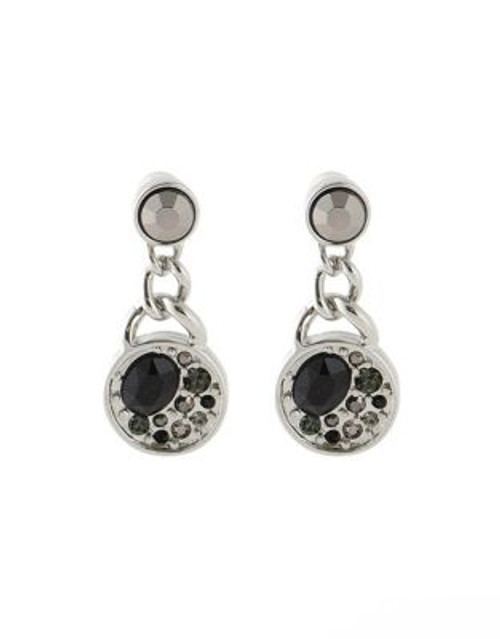 Jones New York Speckled Chain Drop Earrings - BLACK