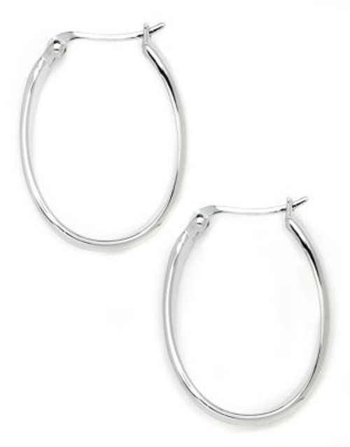 Expression Sterling Silver Wavy Hoop Earrings - SILVER