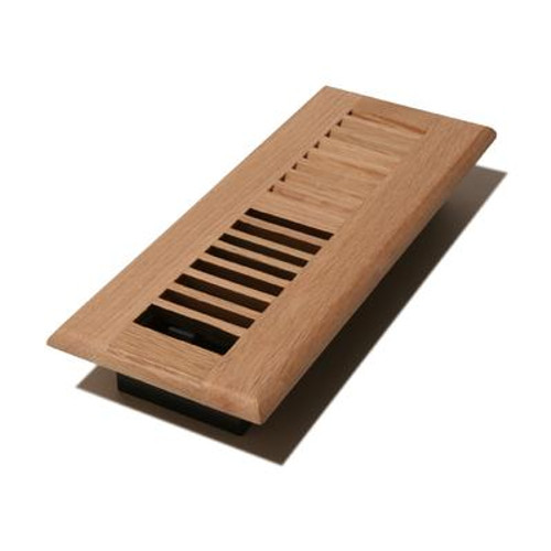 3 Inch x 10 inch Unfinished Oak Louvered Floor Register