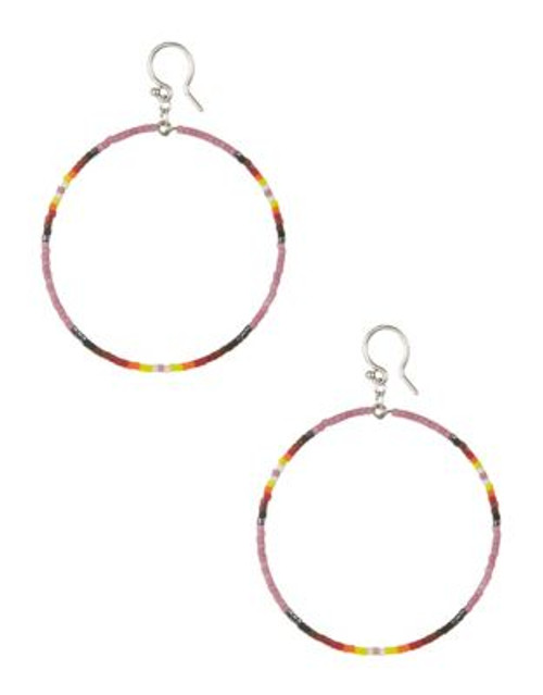 Chan Luu Mixed Beaded Hoop Earrings-MULTI - MULTI-COLOURED