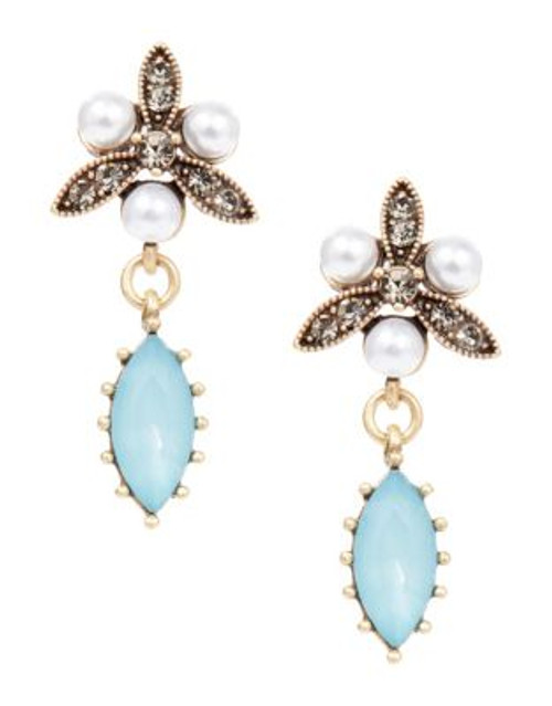 R.J. Graziano Trefoil Drop Marquise Earrings - BLUE