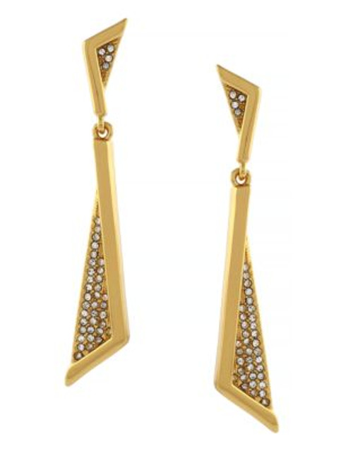 Vince Camuto Edge Of Elegance Angular Pave Double Drop Earring - GOLD