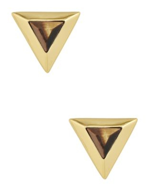 Trina Turk Triangle Stone Studs - BROWN