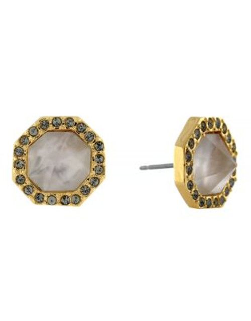 Louise Et Cie Jagged Semi Precious Collection Stud - WHITE