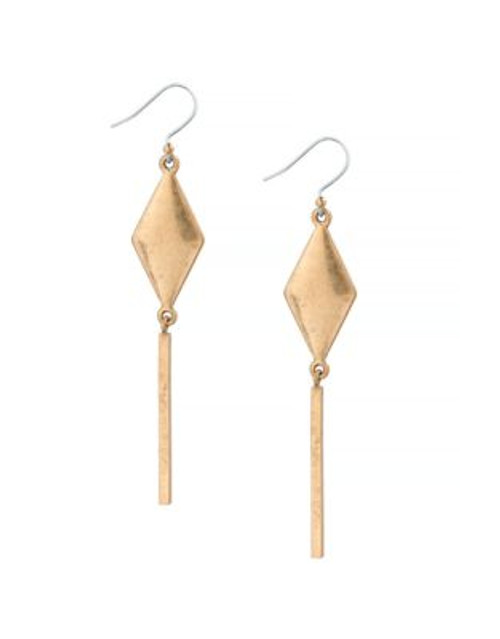 Lucky Brand Diamond and Bar Drop Earrings - GOLD