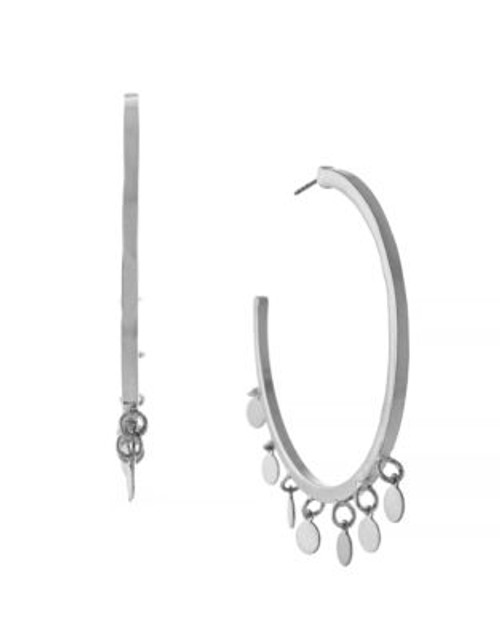 Bcbgeneration Hoops and Ear Cuffs Coin Hoop Earring - SILVER