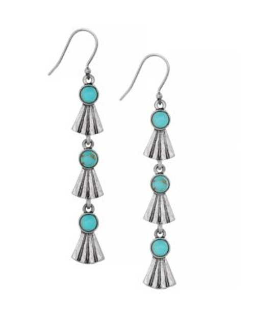 Lucky Brand Linear Fan Earrings - TURQUOISE