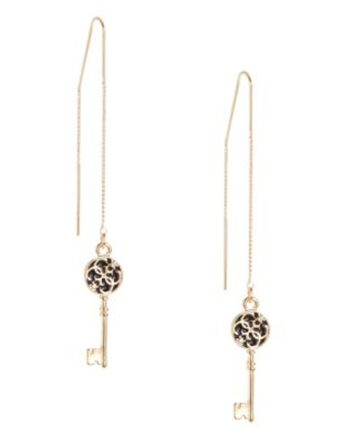 Guess Quattro G Key Threader Earrings - GOLD/JET
