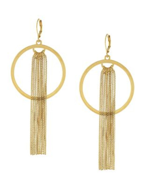 Vince Camuto Chain Fringe Gold Hoop Earrings - GOLD