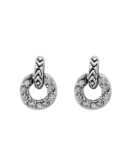 House Of Harlow 1960 Pave Link Door-Knocker Earrings - SILVER