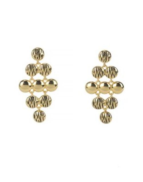 Kensie Textured Circle Kite Earrings - GOLD