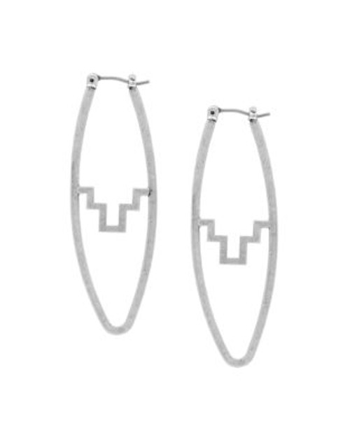 Lucky Brand Geometric Hoop Earrings - SILVER