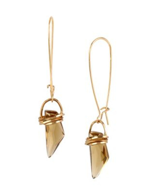 Robert Lee Morris Soho Wire Wrapped Faceted Stone Long Drop Earrings - TOPAZ