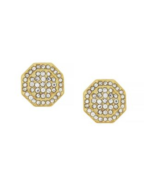 Louise Et Cie Pave Octagon Stud Earrings - GOLD