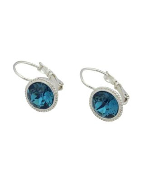 Nine West Bezeled Stone Drop Earrings - BLUE
