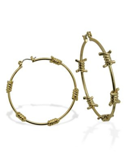 Guess Barb Wire Hoop Earrings - GOLD