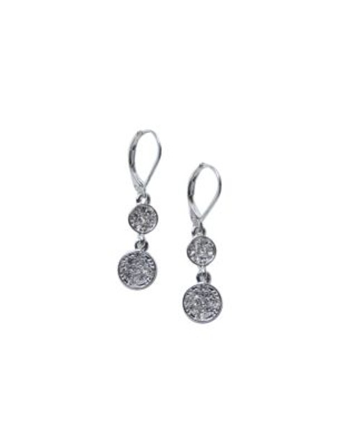 Nine West Glitz and Glam Metal Crystal Dangle Earring - SILVER