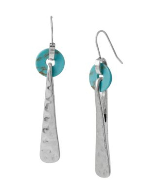 Robert Lee Morris Soho Blue Dimension Semiprecious Turquoise Round Bead Stick Drop Earring - TURQUOISE