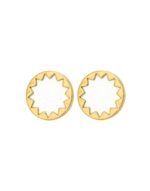 House Of Harlow 1960 Sunburst Button Earrings - WHITE/GOLD