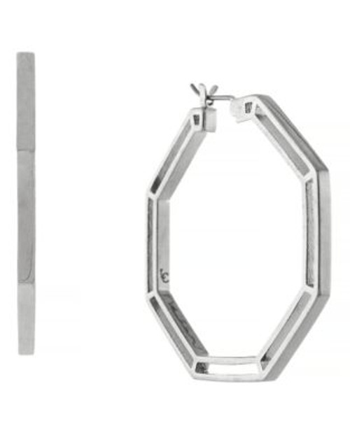 Louise Et Cie Signature Links Open Metal Octagon Hoop - SILVER