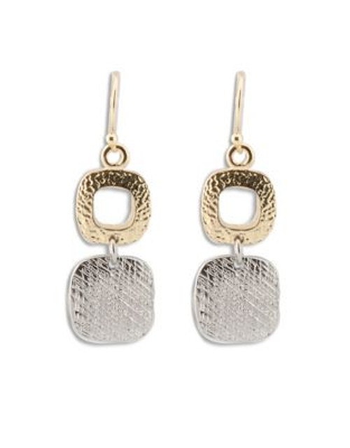 Jones New York Textured Drop Earrings - TWO TONE