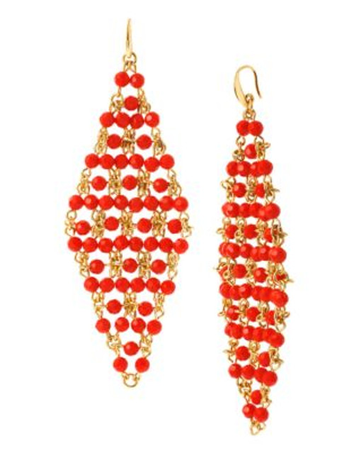 Diane Von Furstenberg Paloma Beach Metal Drop Earring - CORAL