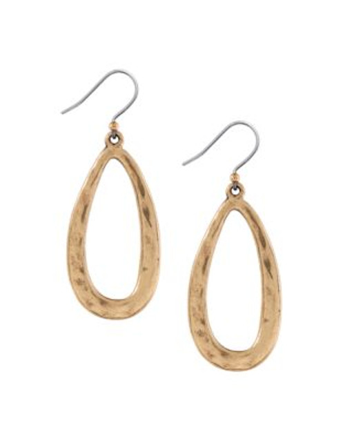 Lucky Brand Textured Oval Hoop Earrings - GOLD