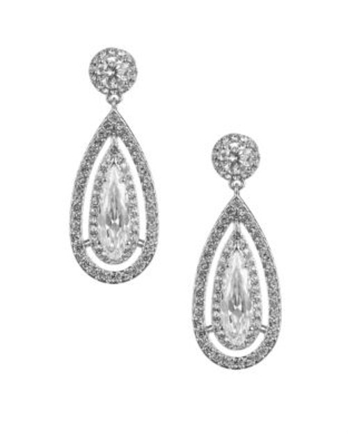 Nadri Framed Teardrop Earrings - SILVER