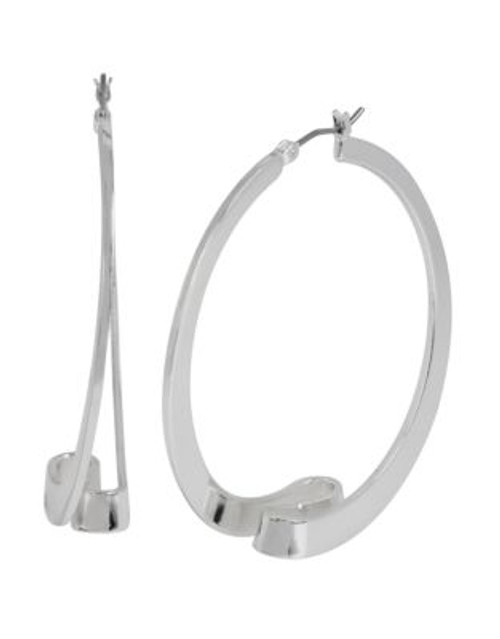 Robert Lee Morris Soho Ribbon Twist Silver Hoop Earring - SILVER