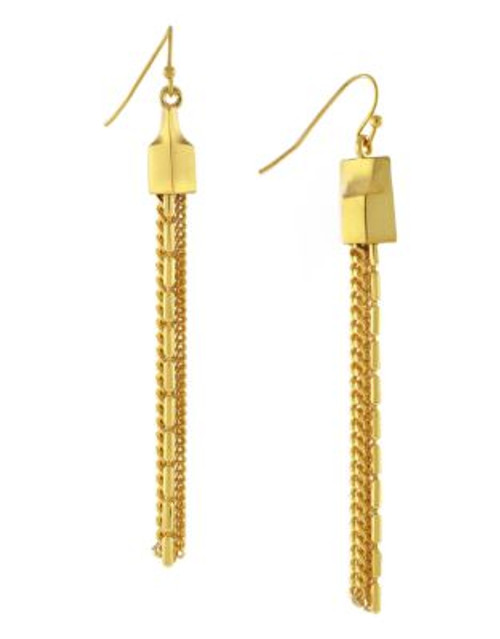 Vince Camuto Go To Basics-Gold Fringe Tassel Earring - GOLD