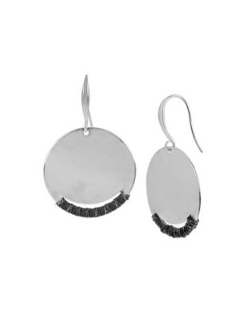 Robert Lee Morris Soho Wire Wrapped Round Drop Earrings - HEMATITE